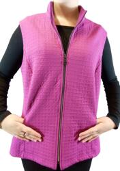 ERFO márkájú, sötétlila-rózsaszín, mintás, ujjatlan mellény, 44-es méret