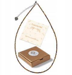  Női nyaklánc természetes kőből finom tigrisszem Ajándék (TEL00032)