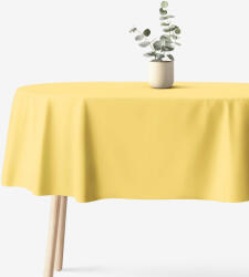 Goldea față de masă 100% bumbac - galben - ovală 140 x 180 cm Fata de masa
