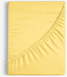Goldea cearceaf de pat cu elastic din bumbac - galben 200 x 200 cm