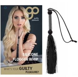  Силиконов флогър в черен цвят, 25, 6см. - Silicone Flogger (GUILTY0205)