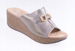 Simen 4458A platina színű, bebújós női cipő, 37-es méret (4458A)
