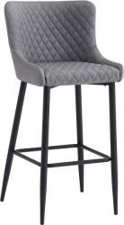 Mobikon Scaun bar textil gri metal negru Cezaria 51x56x105, 5 cm (0000275337)