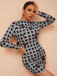 Shein Ruha kockás ceruzaszoknyával S 36