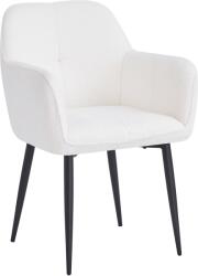 Mobikon Fotoliu de design textil alb buclat metal negru Sener 57x61x84 cm (0000402816)
