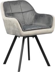 Mobikon Fotoliu catifea gri metal negru pivotant Fler 57x58x81 cm (0000396322)
