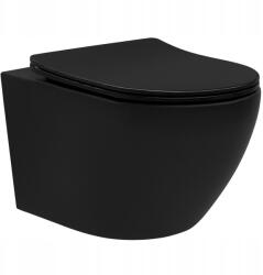 Rea Akasztós Wc Tál Rea Carlo Mini Tornádó Nf Black Matt Fekete Függesztett (REA-C3000)