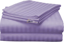 HomePuls Cearsaf de pat 2 persoane Damasc Policoton dunga 1 cm, 220 x 230 cm, Lila Iris