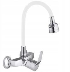 Maibang Fehér Konyhai Mosogató Csaptelep Fali Csaptelep Flexibilis Kifolyócsővel (6002121-1)