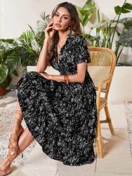 Shein Ruha bő szabású boho fekete-fehér L 40