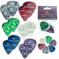  Gitárpengető Készlet - 12 db Celluloid Pengető 0, 46 mm - 1, 50 mm (KOSTKI DO GITARY 12szt)