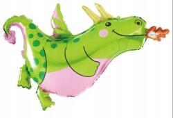  Fólia lufi születésnapra tűzokádó sárkány dekoráció gyerekeknek 90cm
