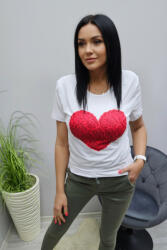 Norafashion Csinos szívmintás női póló (2) (361143)