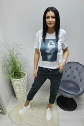 Norafashion Trendi vagány mintás női póló (5) (904534)