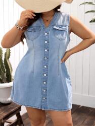 Shein Kék Ruha Farmer Gombokkal (0XL) (610521)