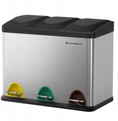 SONGMICS Ezüst szemeteskosár 3 x 15L (LTB45L)