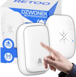 RETOO Vezeték Nélküli Csengő Vízálló Ajtóhoz IP44 Fehér Hangos Kültéri (bezbateryjny E332)