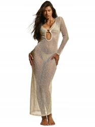 Shein L-es méretű, mintás, mintás, strandra való maxi Ruha