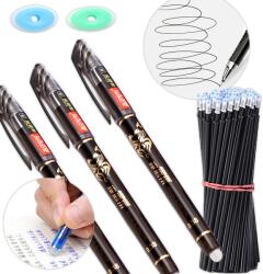  Csiszoló Toll Letörölhető Fekete Radír Eltűnik Csiszoló Készlet 85DB (DŁUGOPIS ZMYWALNY ZMAZYWALNY WKŁADY GUMKA x85)