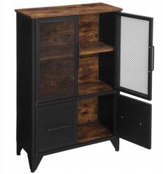 SONGMICS Nappali szekrény ipari vitrin 70 cm Loft (LSC053B01)