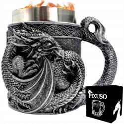 PIXUSO Söröskorsó Valentin-napi Ajándék Férfi Nék 500ml Sárkány Fa Dnd Rpg (B36X)