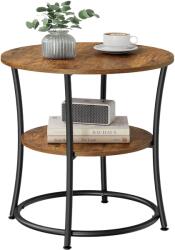 Relaxdays Masă laterală cu 2 rafturi (10142767) Masa de cafea