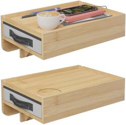 Relaxdays Noptieră din bambus cu cleme, set de 2 (10138454)