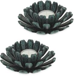 Relaxdays Set de 2 suporturi pentru lumânări tip pastilă în formă de floare Relaxdays (10079870)