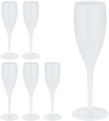Relaxdays Pahare de șampanie Relaxdays, din plastic, set de 6 (10086287) Pahar