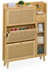 Relaxdays Dulap pentru pantofi cu aspect de ratan, 5 compartimente (10136631) Pantofar