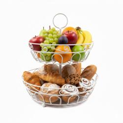 Relaxdays Suport cu fructe, 2 niveluri (10137386)