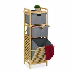 Relaxdays Coș de rufe cu 2 sertare din material textil (10136622)