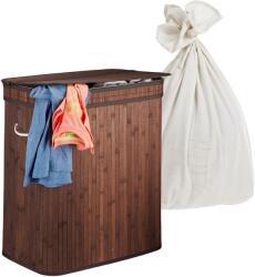 Relaxdays Coș de rufe din bambus cu 3 compartimente (10141687)