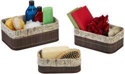 Relaxdays Set de 3 coșuri de depozitare din bambus Relaxdays (10079566)