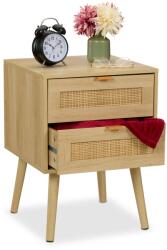 Relaxdays Noptieră în stil ratan cu 2 sertare (10136461)