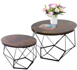 Relaxdays Set de 2 măsuțe de cafea, design industrial (10137716) Masa de cafea