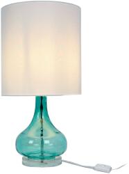 Relaxdays Lampă de masă cu bază de sticlă și abajur din material textil (10142520)