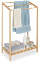 Relaxdays Suport pentru prosoape din bambus cu 3 bare și raft (10138871)