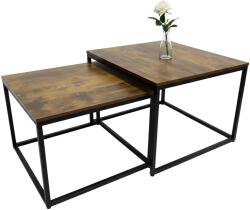 Relaxdays Set de 2 mese în design industrial (10144083) Masa de cafea