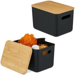 Relaxdays Cutie de depozitare cu capac, set de 2 (10136812)