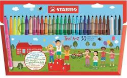 STABILO Trio A-Z Filctoll - Háromszög, 0, 7 mm, 30db-os Készlet