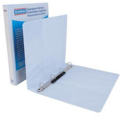 DONAU Gyűrűs könyv, panorámás, 4 gyűrű, D alakú, 44 mm, A4, PP, DONAU, fehér (D278825FE) - fapadospatron