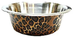  Tál fém etető leopárd mintás, gumiperemes 22cm, 1, 550l