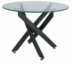 Signal Agis kerek edzett üveg dohányzóasztal matt, fekete vázzal AGISAC