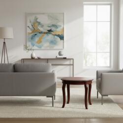 Signal Royal D kerek diófa furnéros dohányzóasztal ROYALDCO