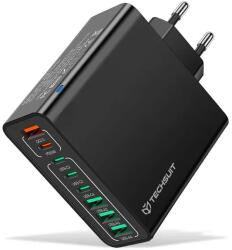 TECHSUIT Incarcator retea TECHSUIT CHPD224, 65W, 4 x USB, 4 x USB-C, Black (Techsuit CHPD224)