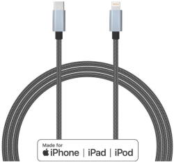 Lemontti Cablu MFI Lightning la Type-C Lemontti Quick Charge Gri (LEMCTLMFIGR)