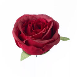  Angol rózsa selyemvirág fej 5, 5cm - bordó