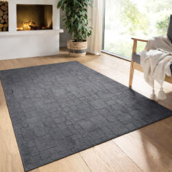  Modern szőnyeg Rio 3D Random (Antracit) 200x280cm Sötét Szürke