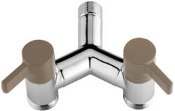 Colortap kerti csap ECO dupla, Y 1/2" - 3/4"x 3/4" - galambszürke